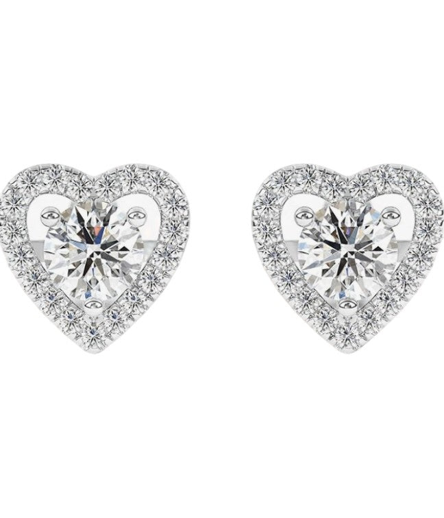 1 5CT Authentic Moissanite retailer Diamond Heart Earrings