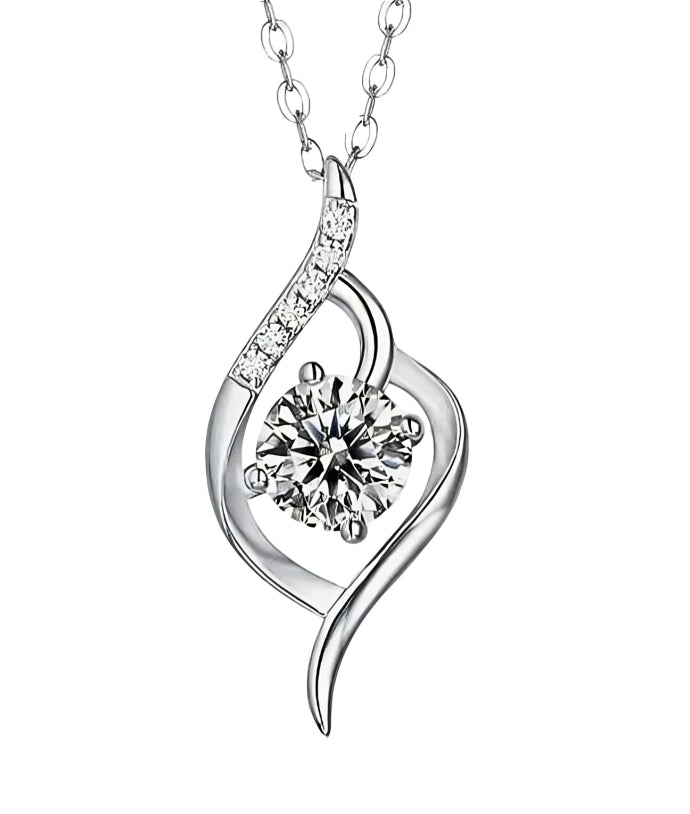 Daisy Philip1CT Moissanite Diamond Necklace, 925 Sterling Silver Necklaces for Her