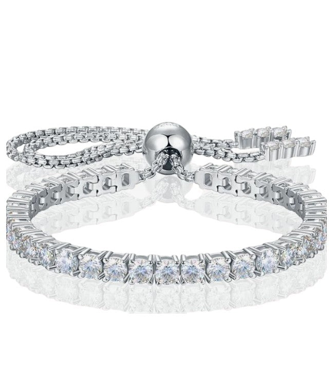 Daisy Philip Moissanite 18K White Gold Plated Tennis Bracelet For Her