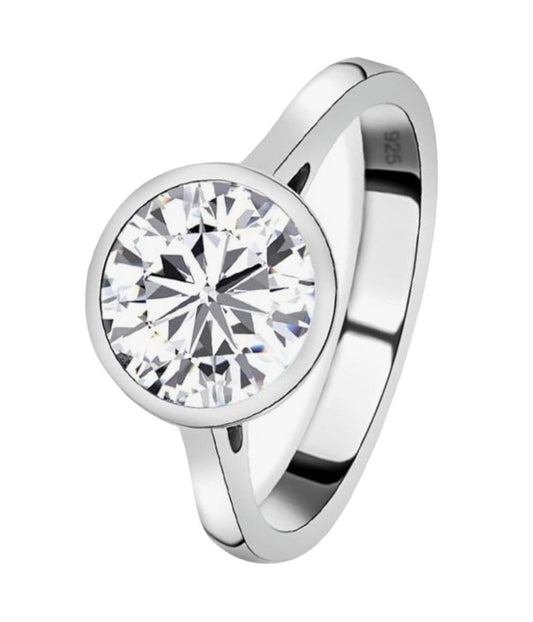 Daisy Philip Moissanite Solitaire Ring Engagement 925 Sterling Silver Gifts For Her