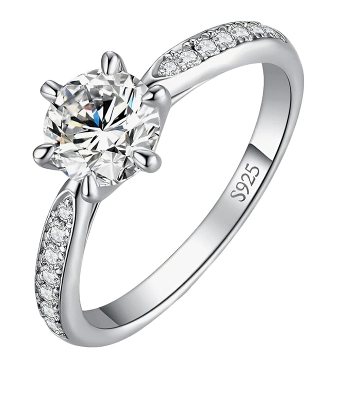 Daisy Philip Classic 2ct Moissanite Solitaire Engagement Ring Gifts For Her