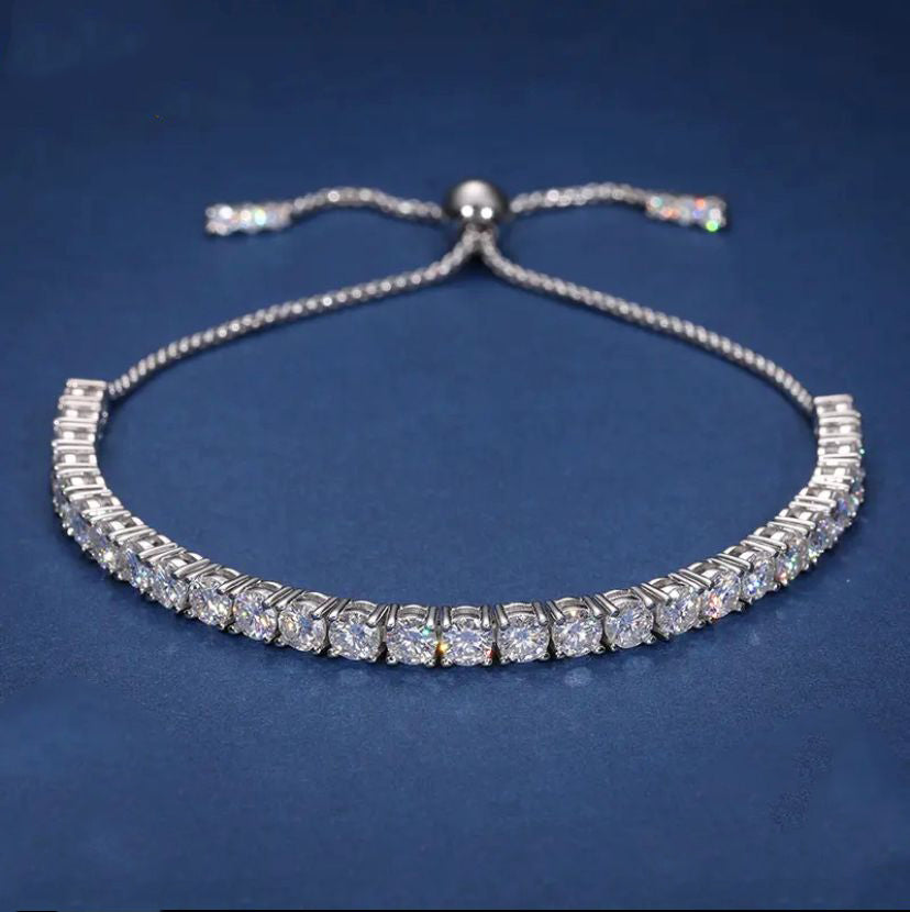 Daisy Philip Moissanite 18K White Gold Plated Tennis Bracelet For Her