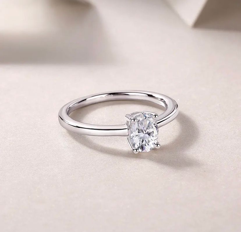 Daisy Philip Oval Shape 1ct 2ct Moissanite Solitaire Engagement Rings Gifts for Her